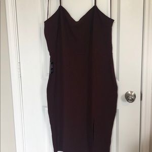 Burgandy express side slit dress
